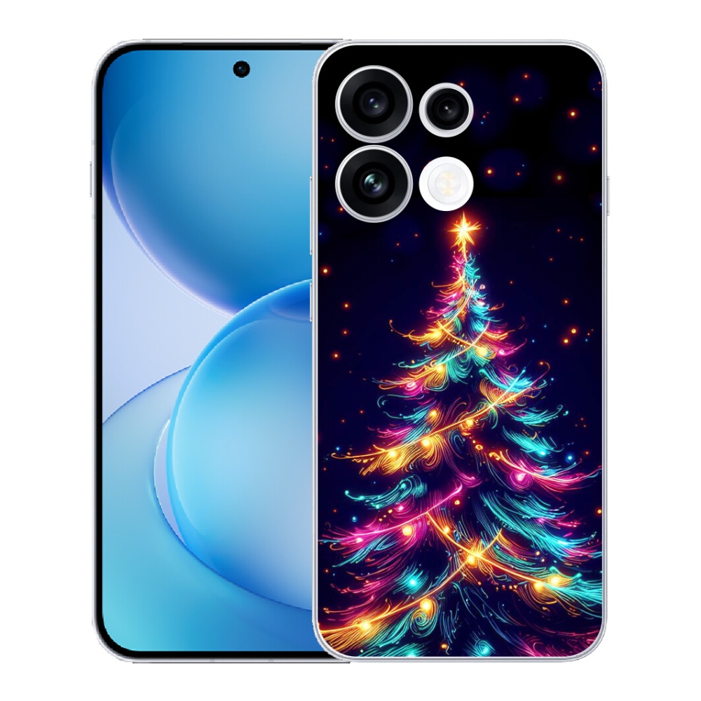mmCase gél tok az Oppo Reno 16 FS 5G-hez – neon karácsonyfa