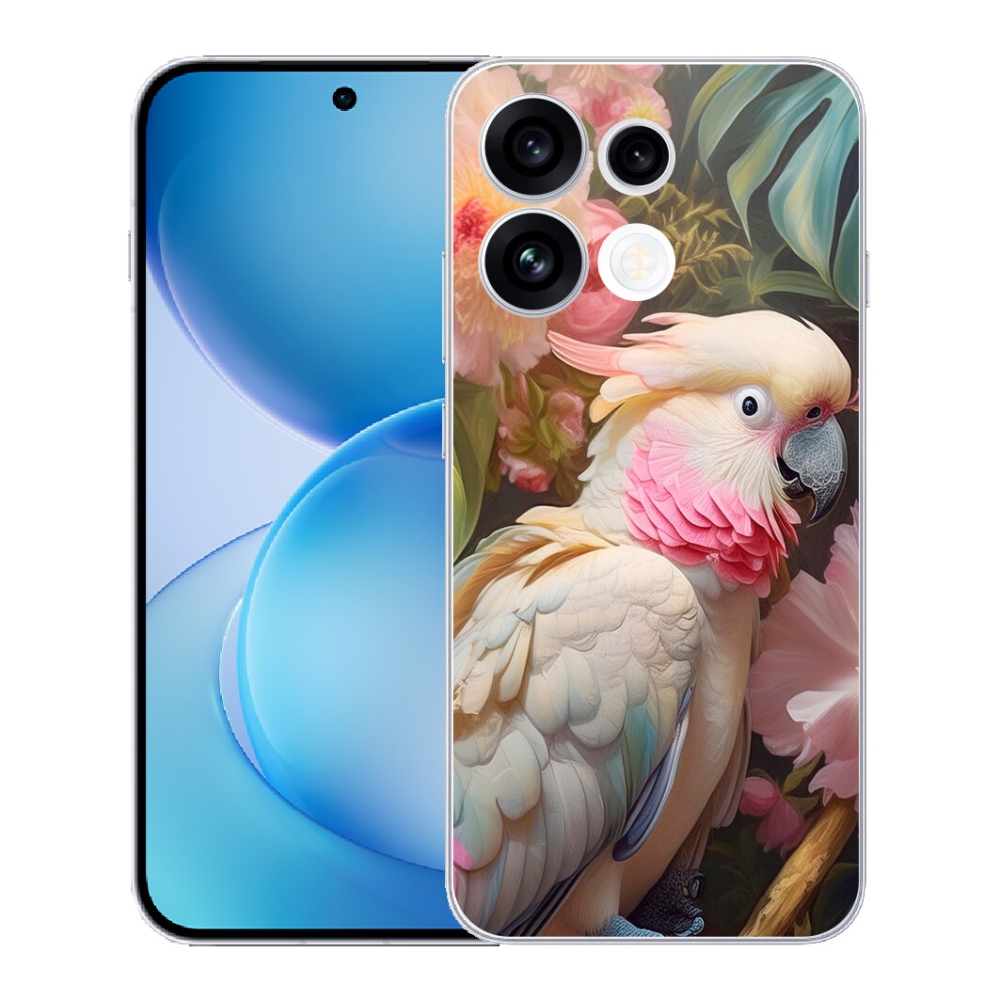 mmCase gél tok az Oppo Reno 16 FS 5G-hez – rózsaszín kakadu papagáj 2