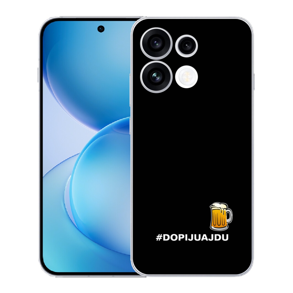 mmCase géltok az Oppo Reno 16 FS 5G-hez – sörös motívum 1, fekete háttérrel