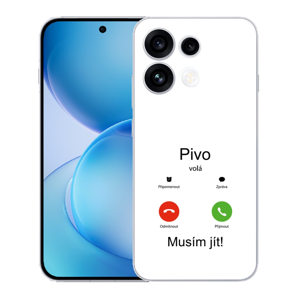 mmCase gél tok az Oppo Reno 16 FS 5G-hez – „A sör hív” fehér háttérrel