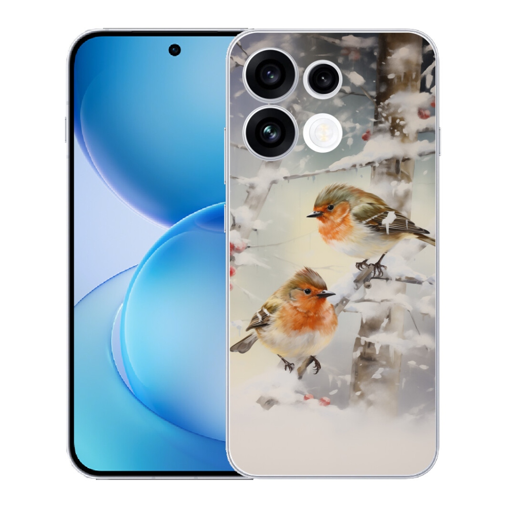 mmCase gélhuzat az Oppo Reno 16 FS 5G-hez – madarak télen