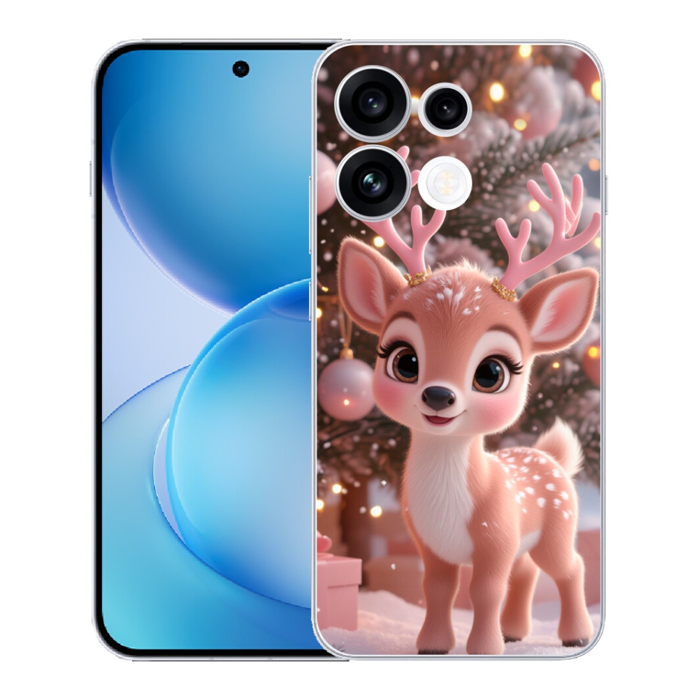 mmCase gél tok az Oppo Reno 16 FS 5G-hez – aranyos rénszarvas