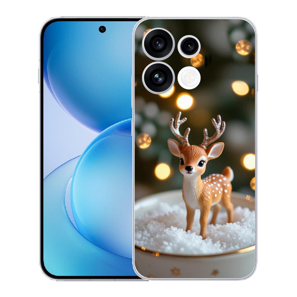 mmCase gél tok az Oppo Reno 16 FS 5G-hez – aranyos karácsonyi szarvas