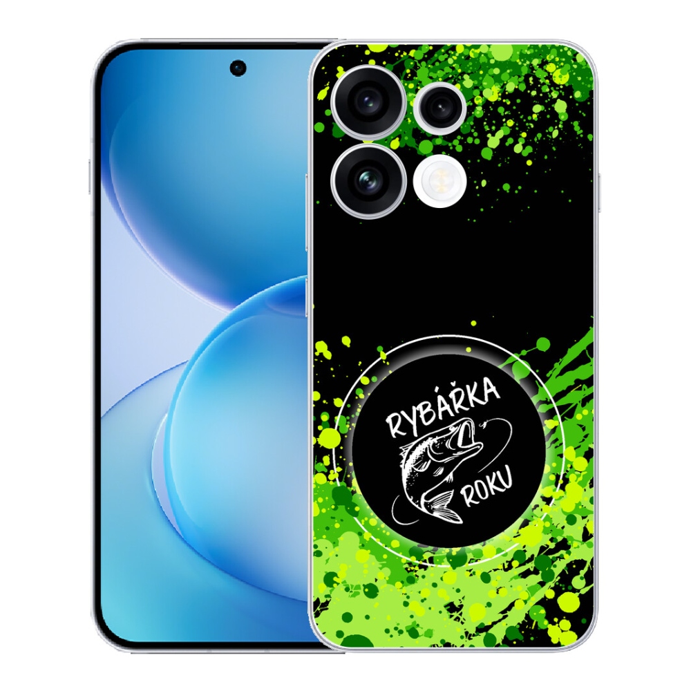 mmCase géltok az Oppo Reno 16 FS 5G-hez – „Az év horgásznője” fekete háttérrel