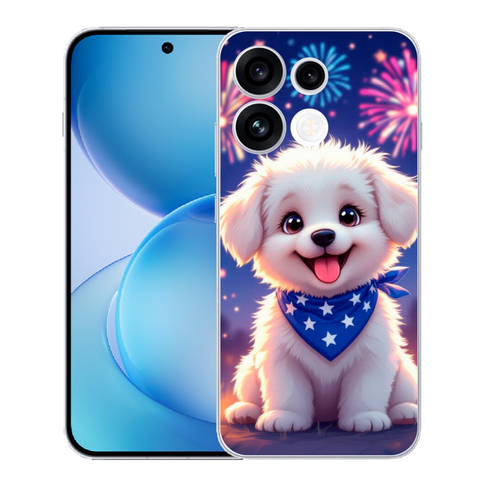mmCase gél tok az Oppo Reno 16 FS 5G-hez – ünnepi kiskutya