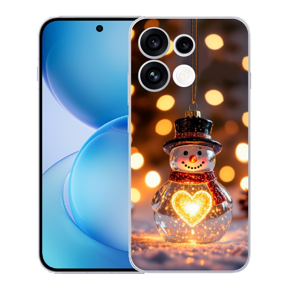 mmCase gél tok az Oppo Reno 16 FS 5G-hez – világító karácsonyi hóember