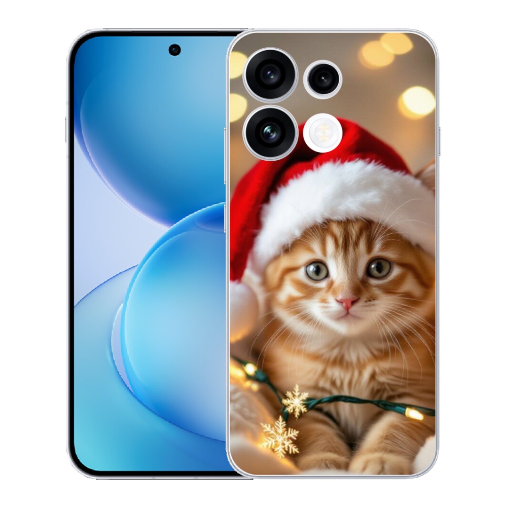 mmCase gél tok az Oppo Reno 16 FS 5G-hez – karácsonyi cica