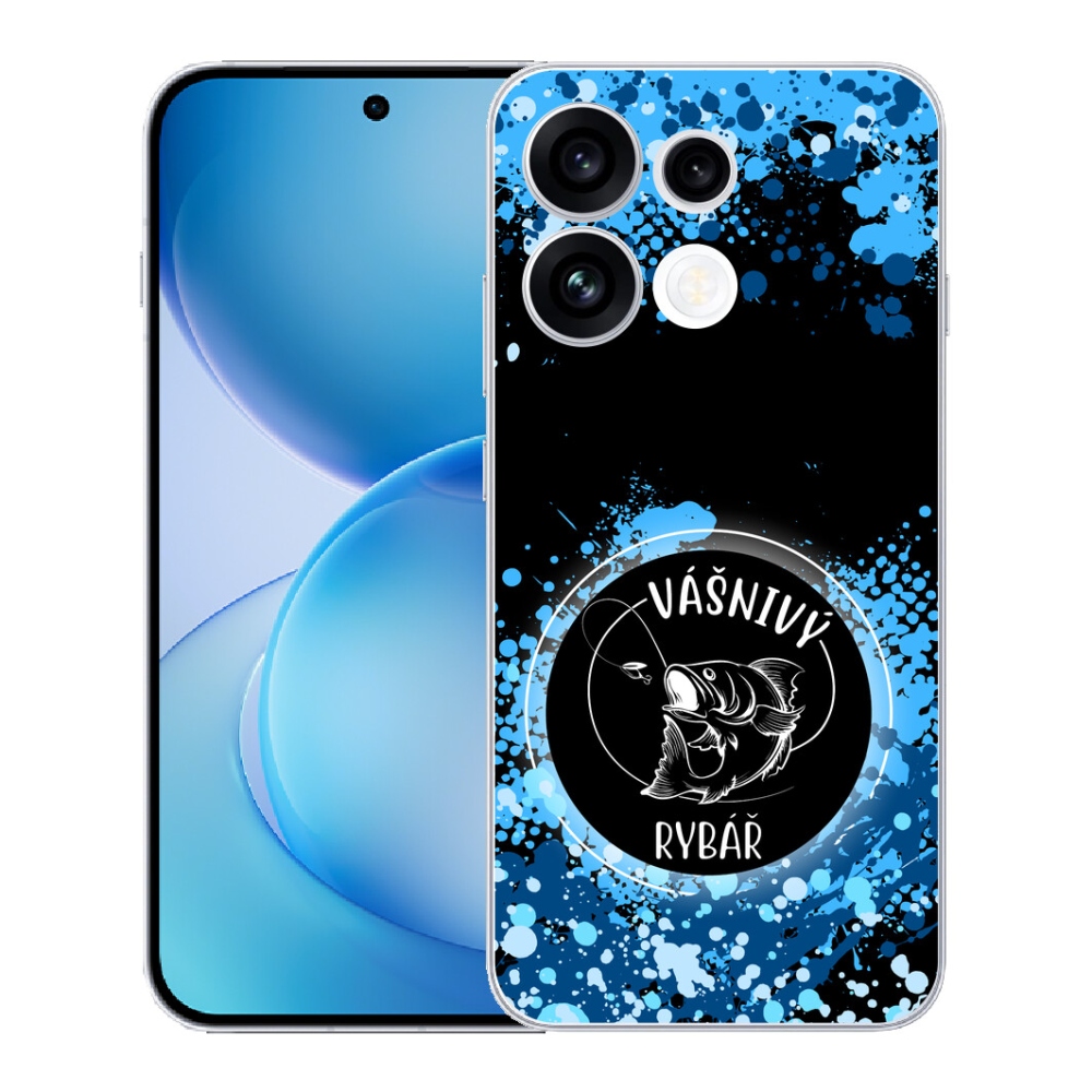 mmCase géltok az Oppo Reno 16 FS 5G-hez – szenvedélyes horgász, fekete háttérrel