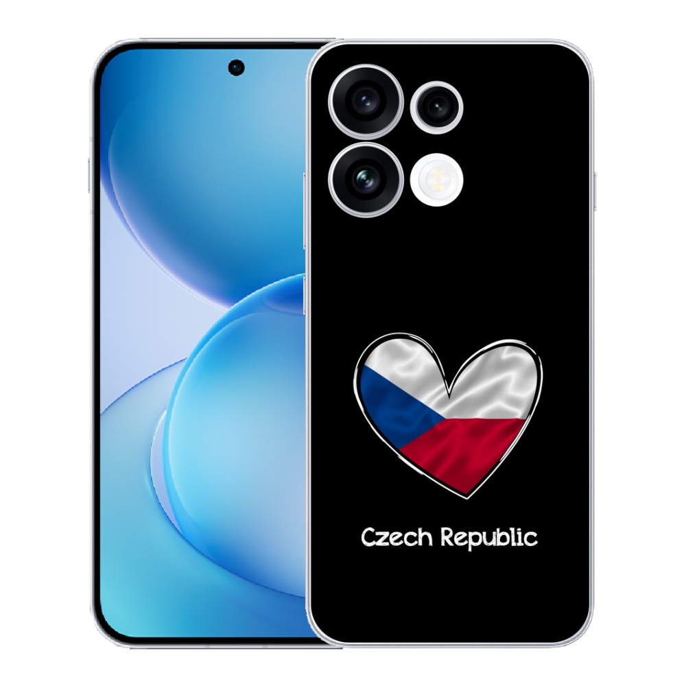 mmCase géltok az Oppo Reno 16 FS 5G-hez – zászló, szív, fekete háttér