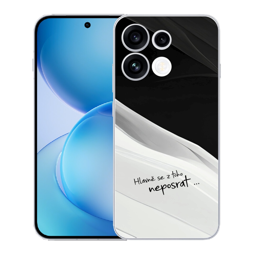 mmCase géltok az Oppo Reno 16 FS 5G-hez – vicces felirat, 13 fekete-fehér háttér