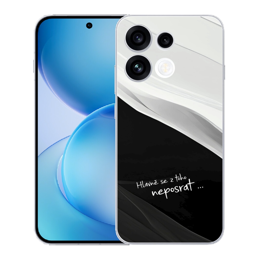 mmCase gél tok az Oppo Reno 16 FS 5G-hez – vicces felirat, 13 fekete-fehér háttér
