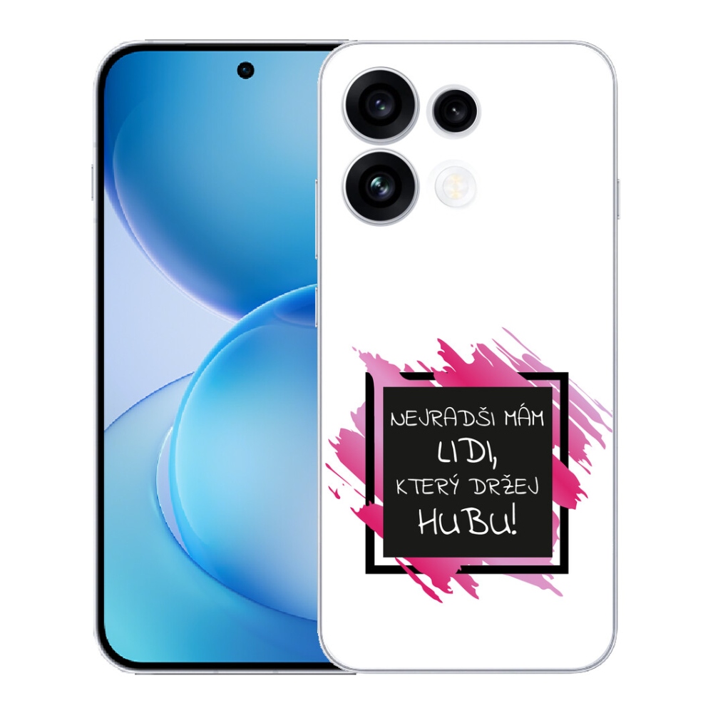 mmCase géltok az Oppo Reno 16 FS 5G-hez – vicces felirat, 7 fekete-fehér háttér