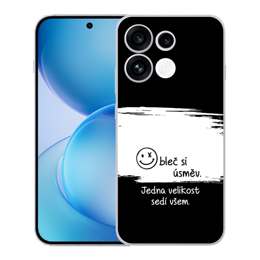 mmCase géltok az Oppo Reno 16 FS 5G-hez – vicces felirat, 8 fekete-fehér háttér