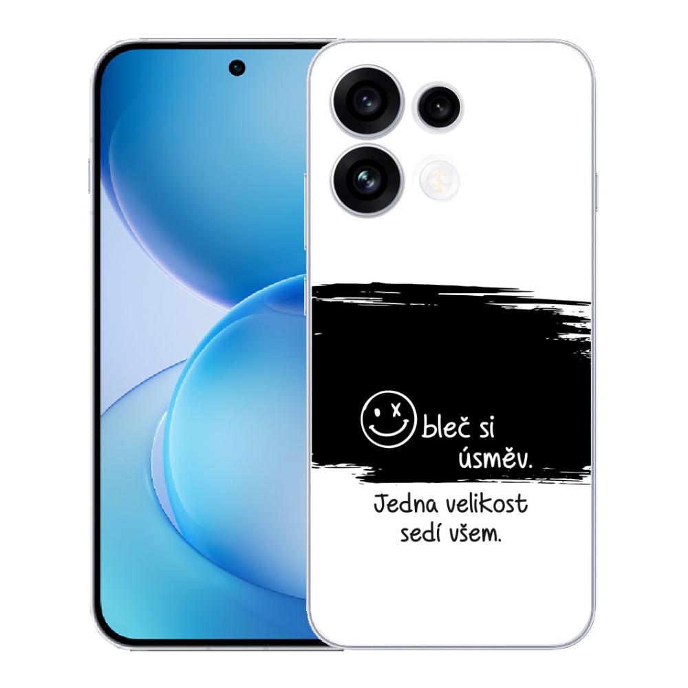 mmCase géltok az Oppo Reno 16 FS 5G-hez – vicces szöveg, 8 fekete-fehér háttér