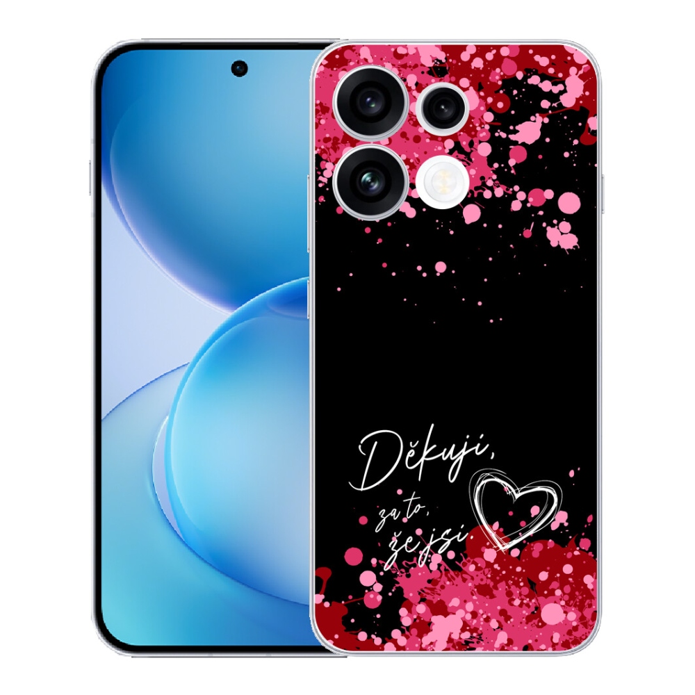 mmCase géltok az Oppo Reno 16 FS 5G-hez – „Szerelmes” felirat 2, fekete háttérrel
