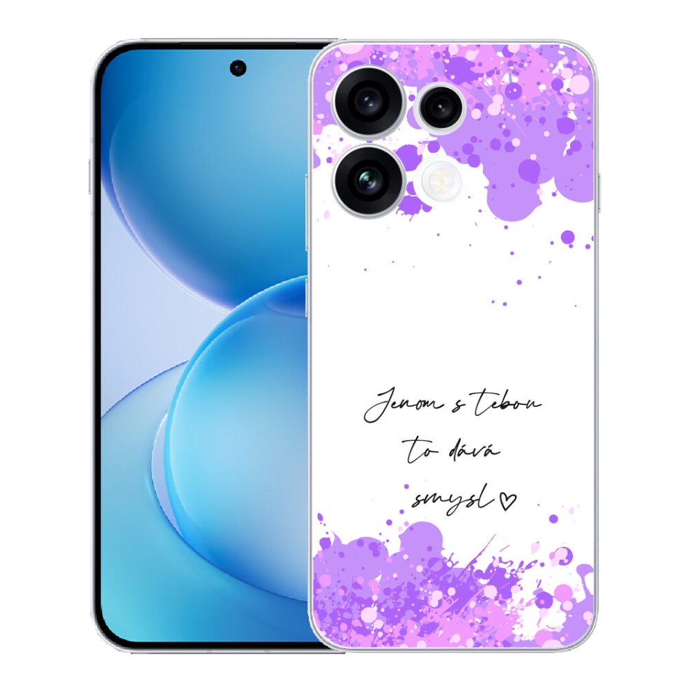 mmCase géltok az Oppo Reno 16 FS 5G-hez – szerelmes felirat fehér háttérrel