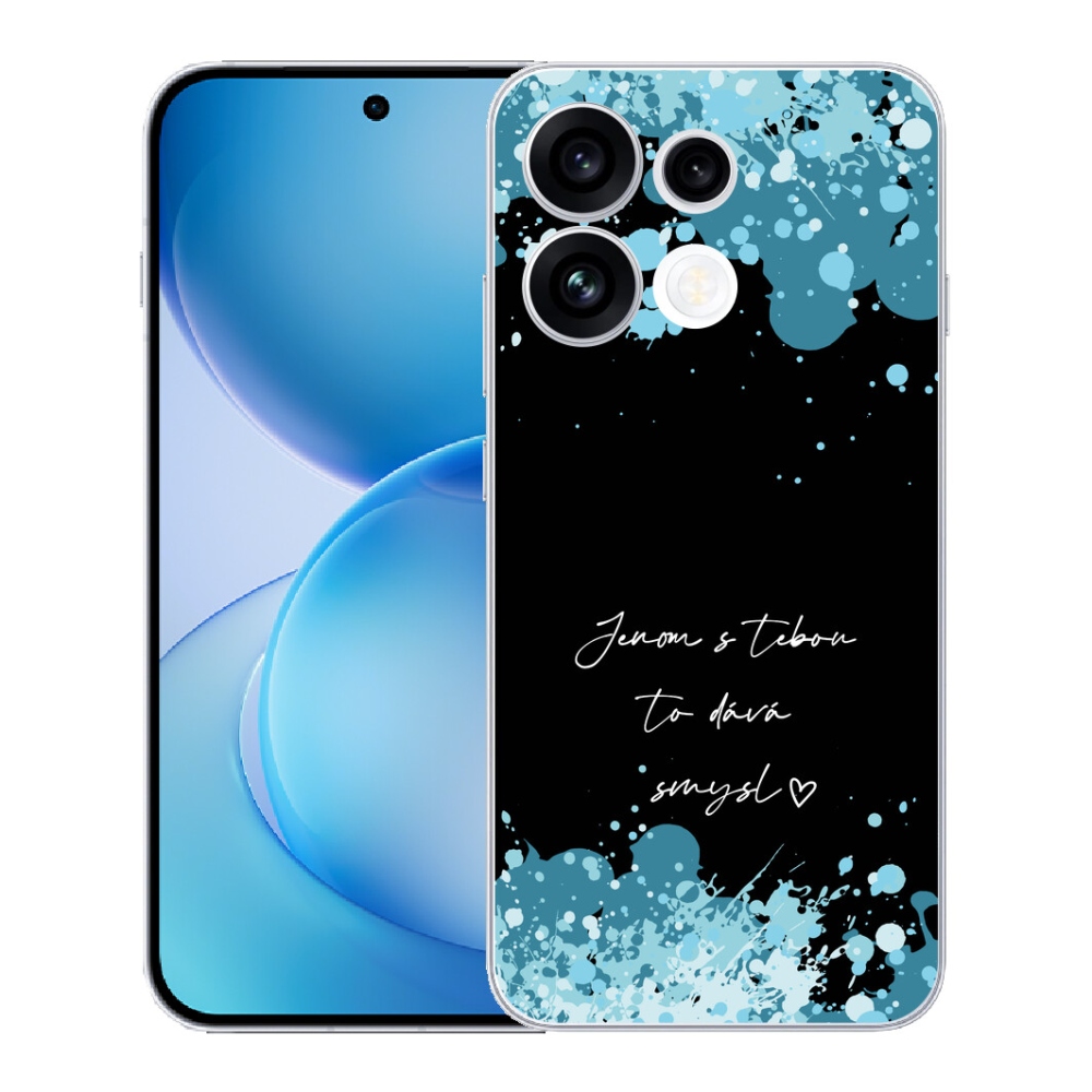 mmCase gél tok az Oppo Reno 16 FS 5G-hez – „Szerelmes” felirat fekete háttérrel