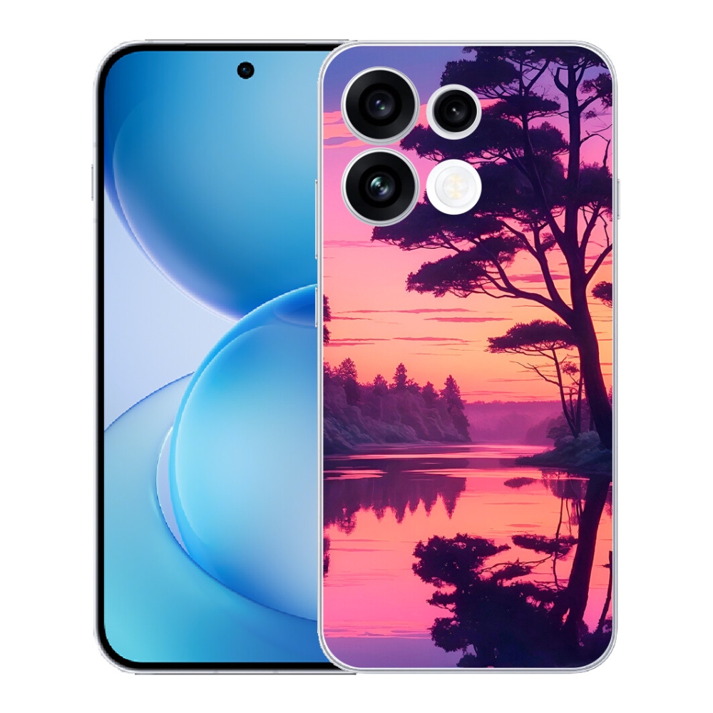 mmCase géltok az Oppo Reno 16 FS 5G-hez – naplemente a tó felett