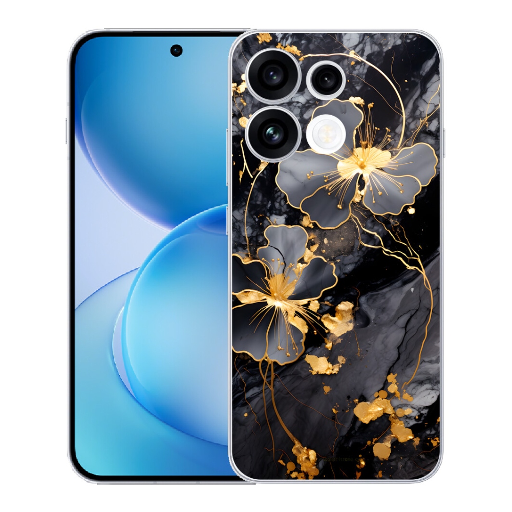 mmCase gél tok az Oppo Reno 16 FS 5G-hez – arany virágok