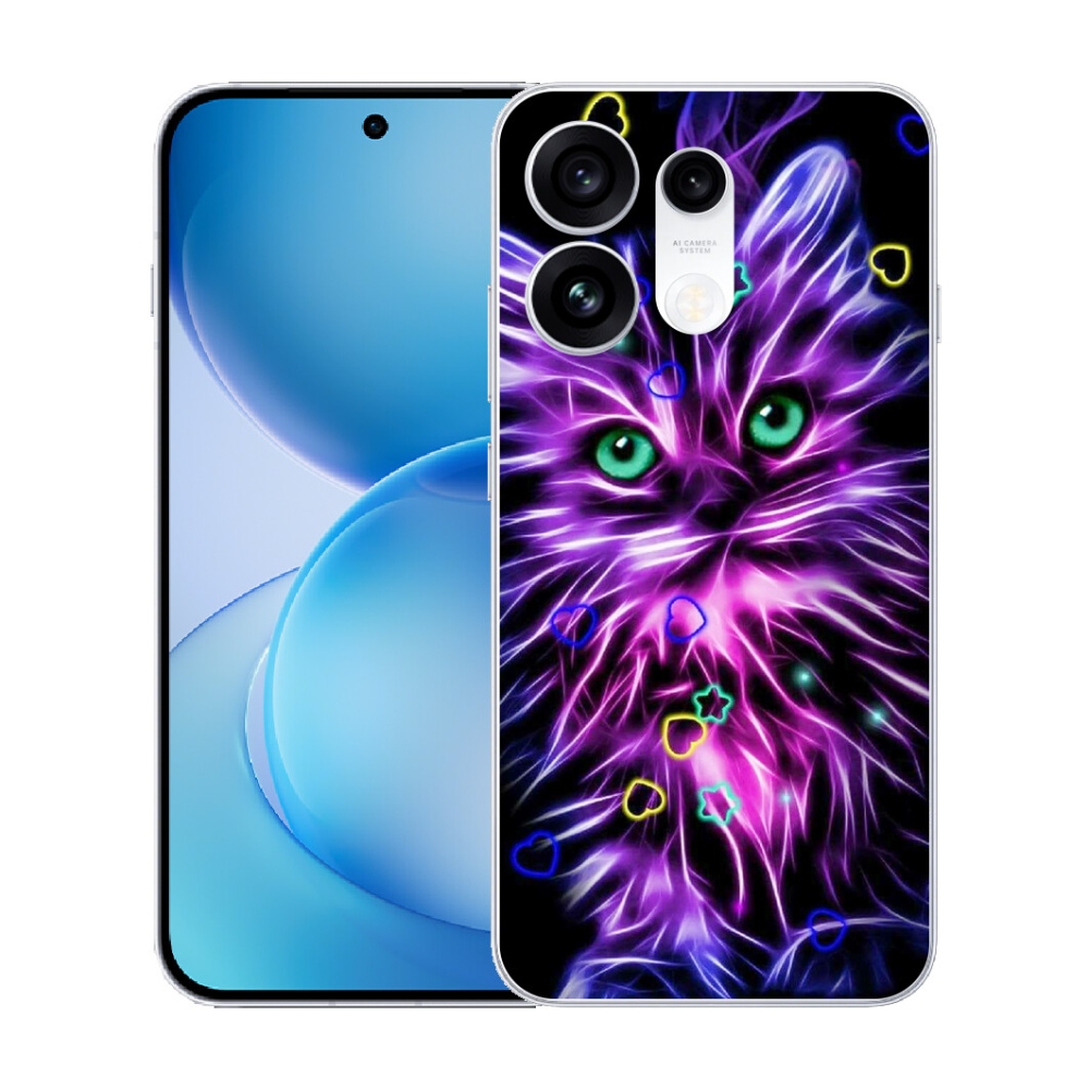 mmCase gél tok az Oppo Reno 16 Pro 5G-hez – absztrakt macska