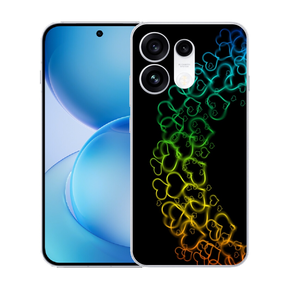 mmCase gél tok az Oppo Reno 16 Pro 5G-hez – színes szívecskékkel