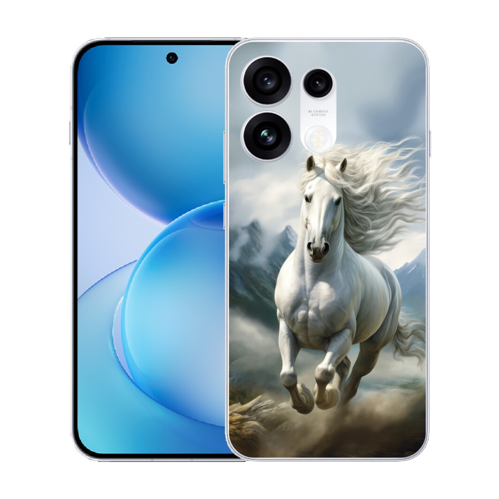 mmCase gél tok az Oppo Reno 16 Pro 5G-hez – futó fehér ló 3