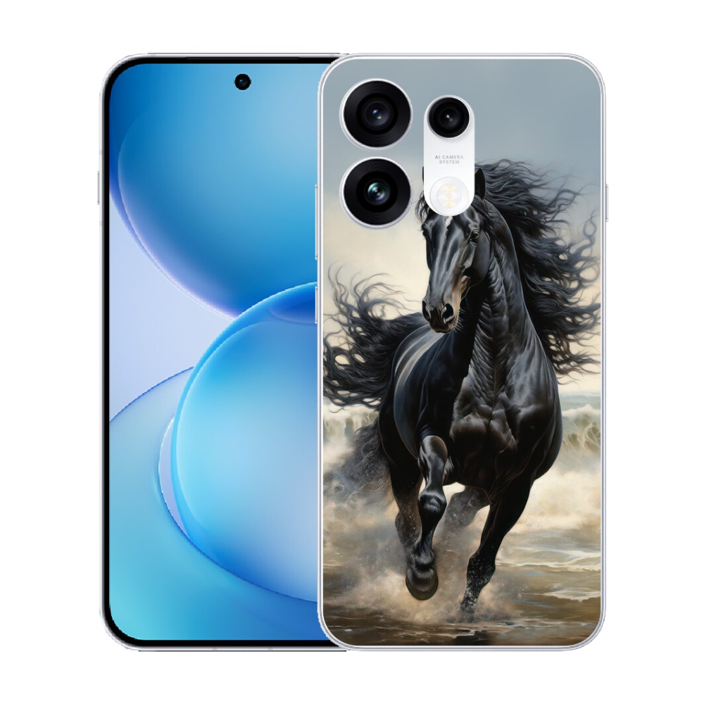 mmCase gél tok az Oppo Reno 16 Pro 5G-hez – futó fekete ló