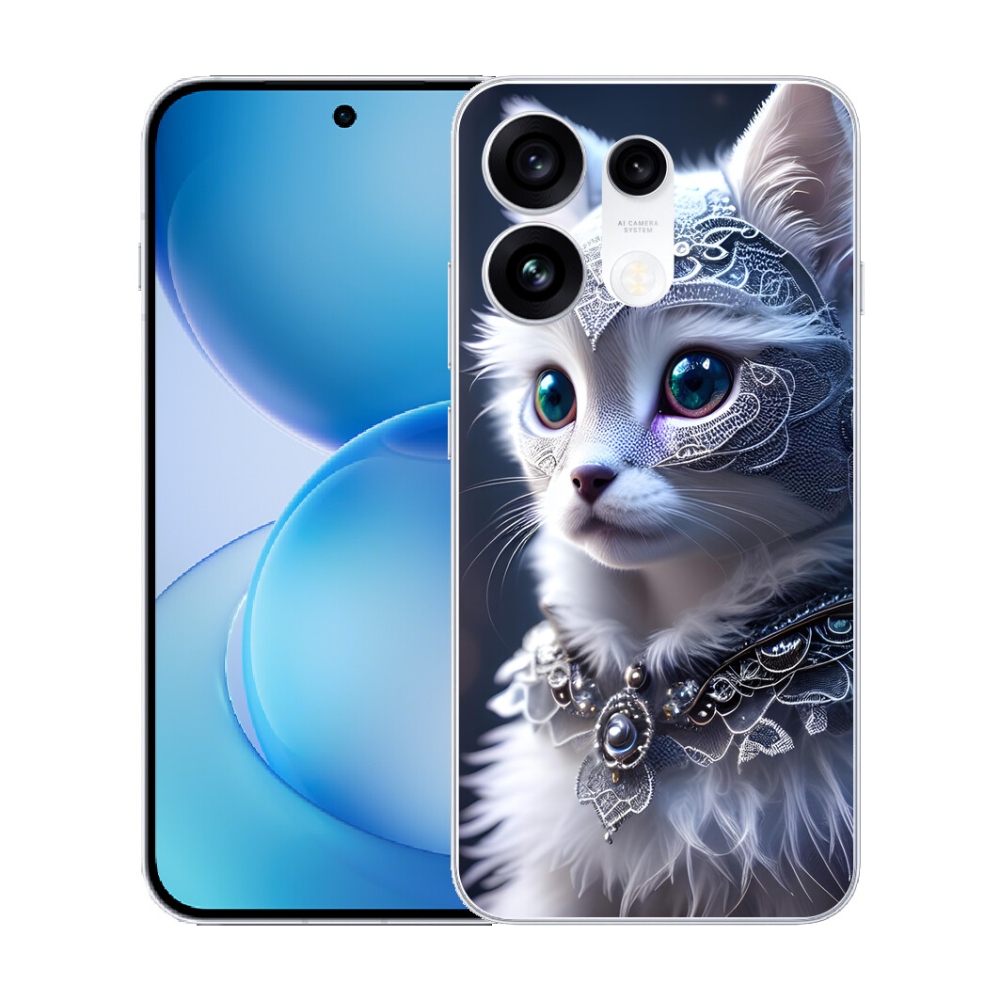 mmCase gél tok az Oppo Reno 16 Pro 5G-hez – fehér macska