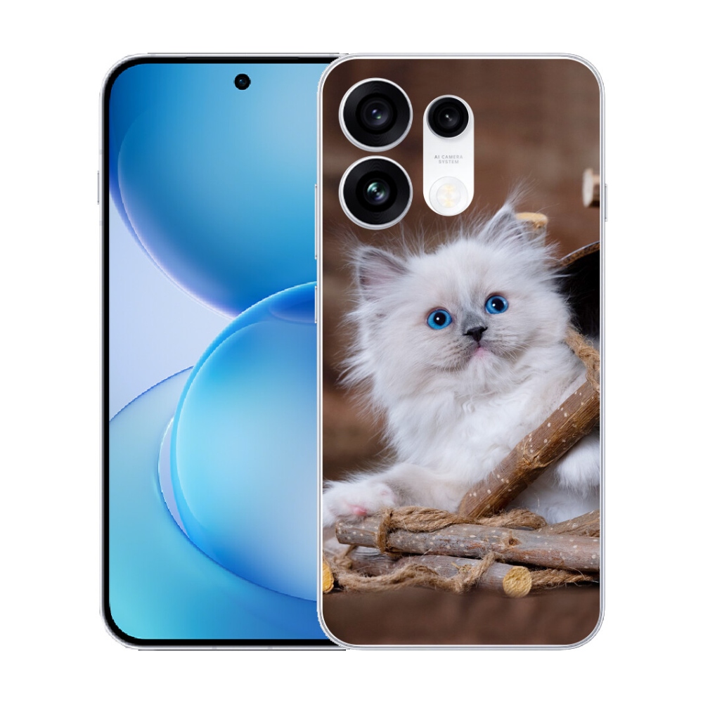 mmCase gél tok az Oppo Reno 16 Pro 5G-hez – fehér cica