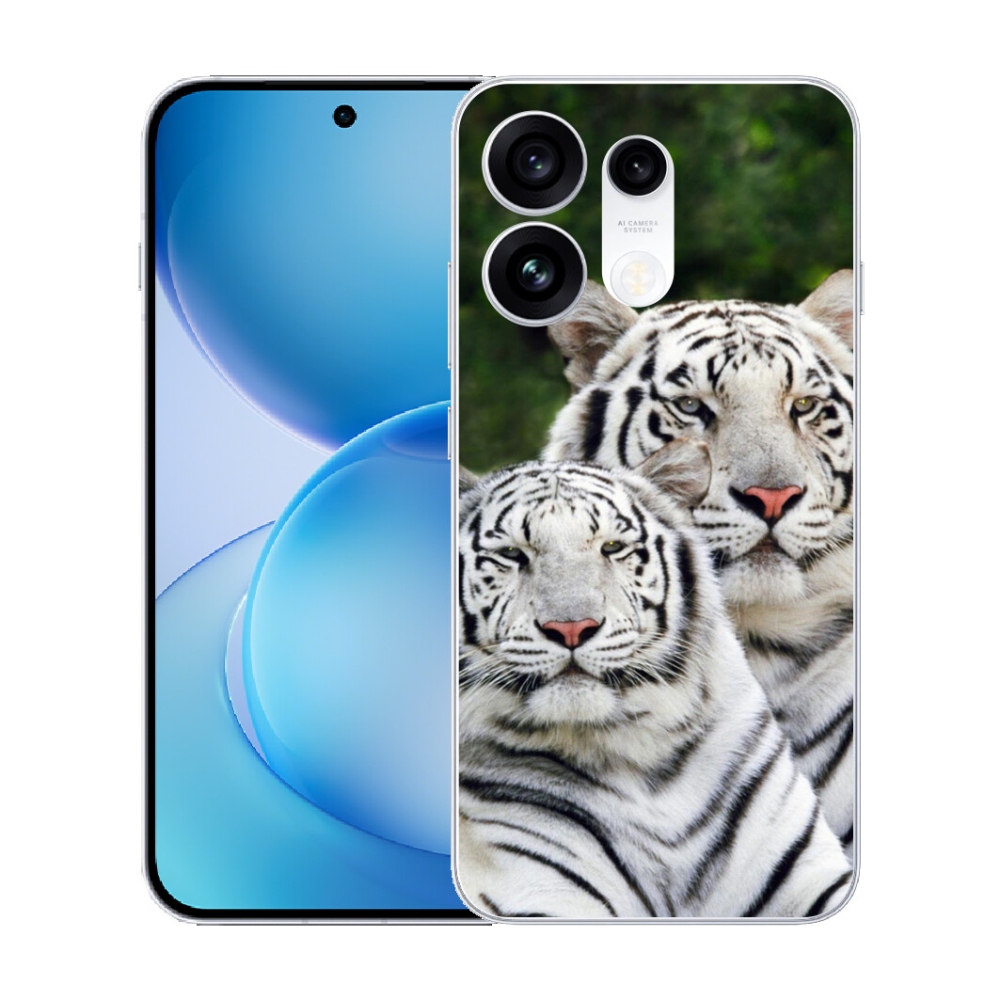 mmCase gél tok az Oppo Reno 16 Pro 5G-hez – fehér tigrisek