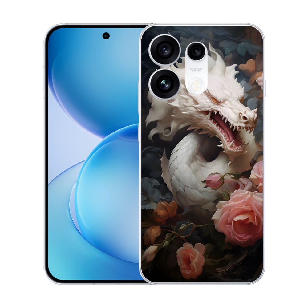 mmCase gél tok az Oppo Reno 16 Pro 5G-hez – fehér sárkány