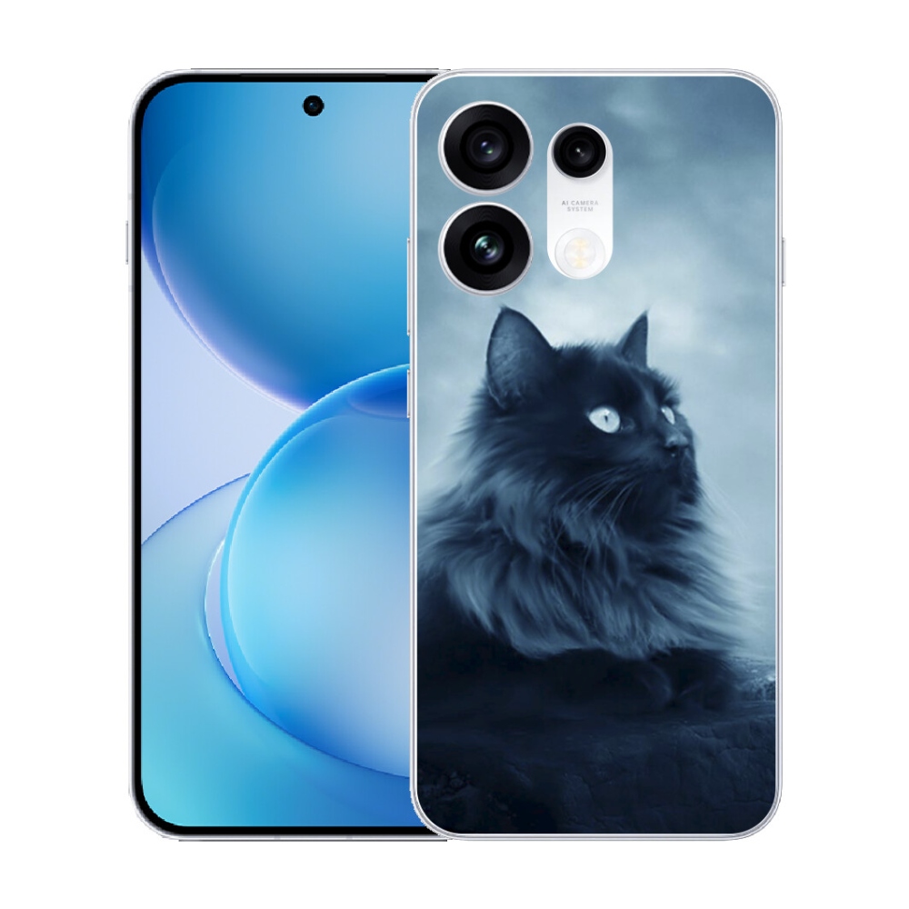 mmCase gél tok az Oppo Reno 16 Pro 5G-hez – fekete macska 1