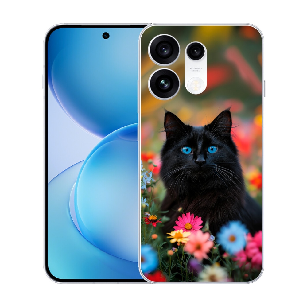 mmCase gél tok az Oppo Reno 16 Pro 5G-hez – fekete cica 4