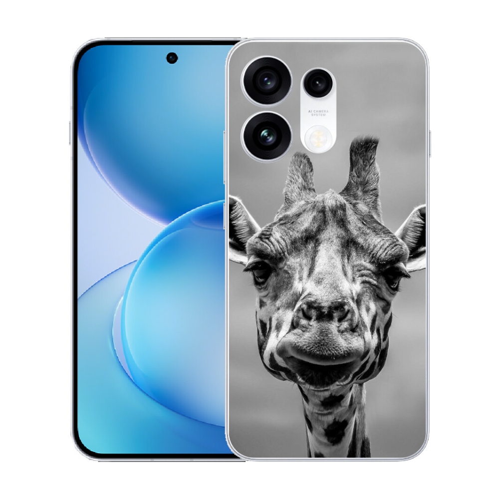 mmCase gél tok az Oppo Reno 16 Pro 5G-hez – fekete-fehér zsiráf