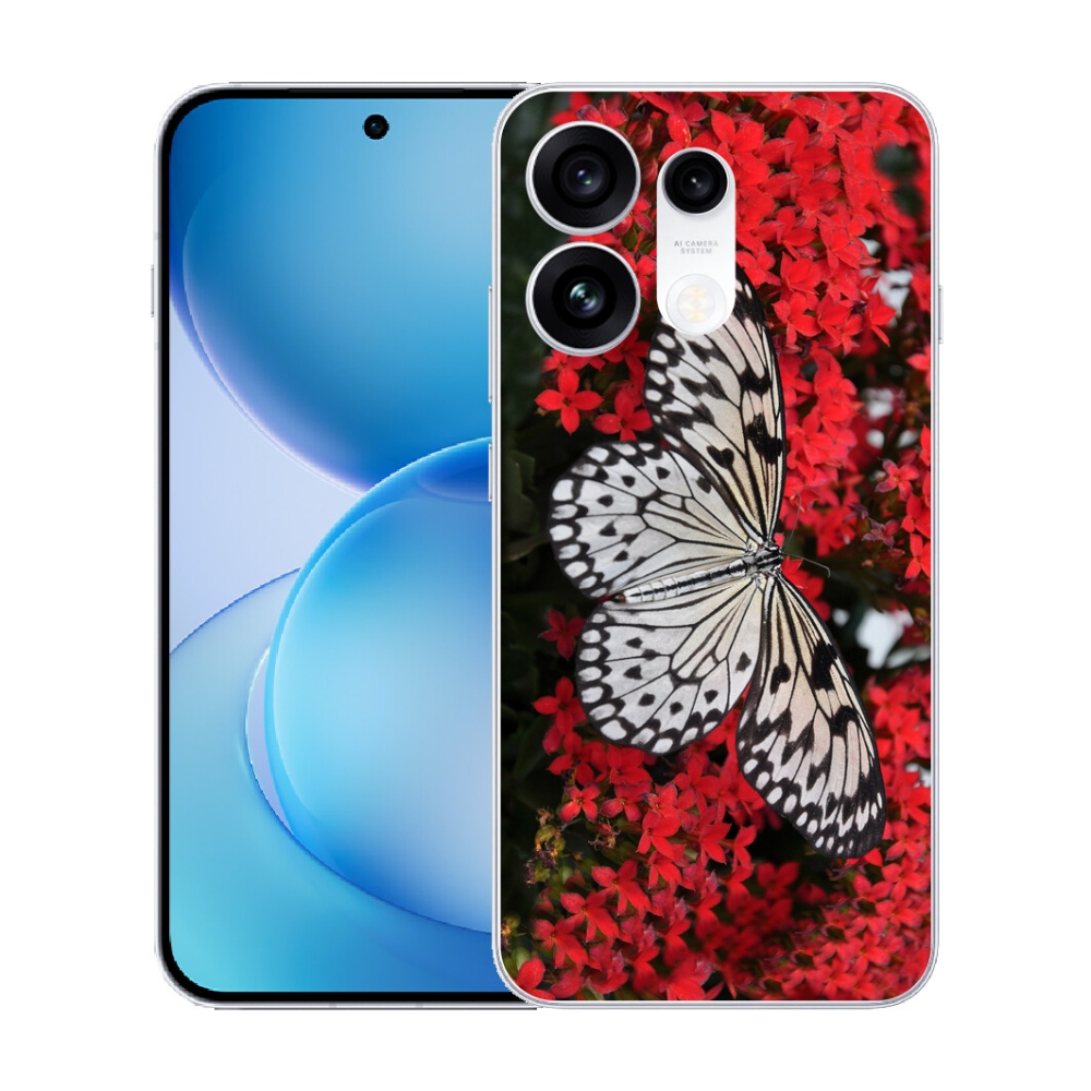 mmCase gél tok az Oppo Reno 16 Pro 5G-hez – fekete-fehér pillangó 1