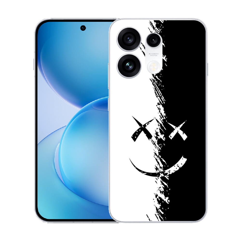 mmCase gél tok az Oppo Reno 16 Pro 5G-hez – fekete-fehér smiley