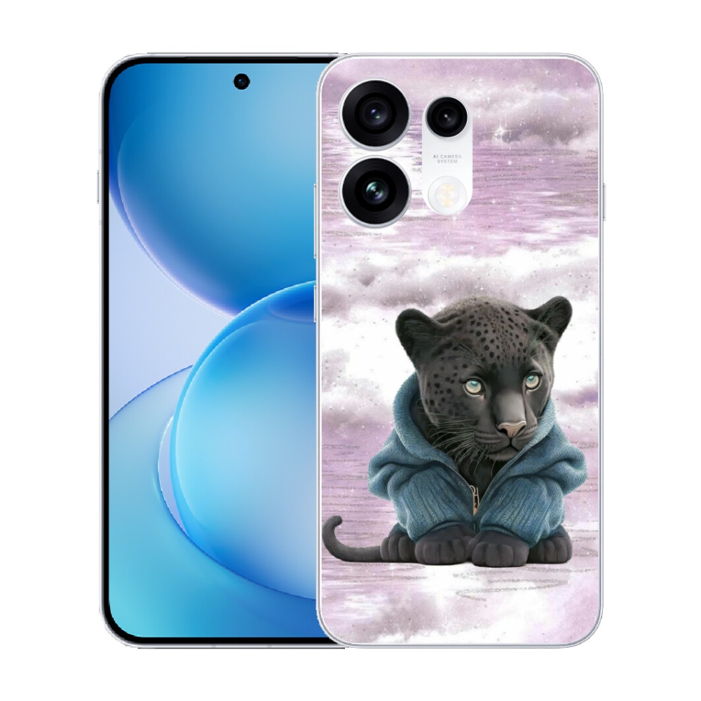 mmCase gél tok az Oppo Reno 16 Pro 5G-hez – fekete párduc pulóverben