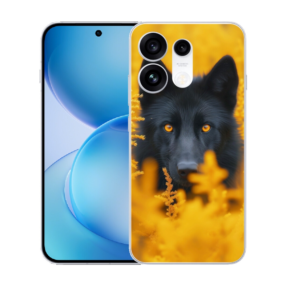 mmCase gél tok az Oppo Reno 16 Pro 5G-hez – fekete farkas 2