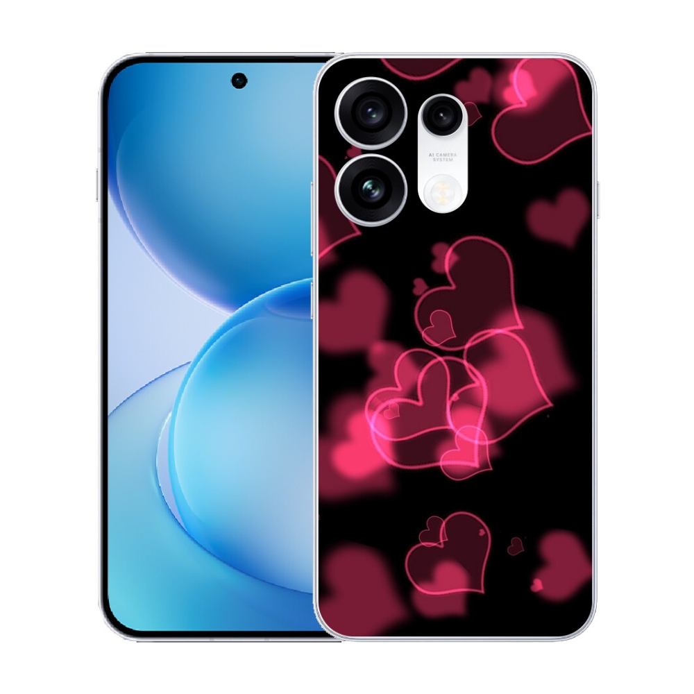 mmCase gél tok az Oppo Reno 16 Pro 5G-hez – piros szívecskék