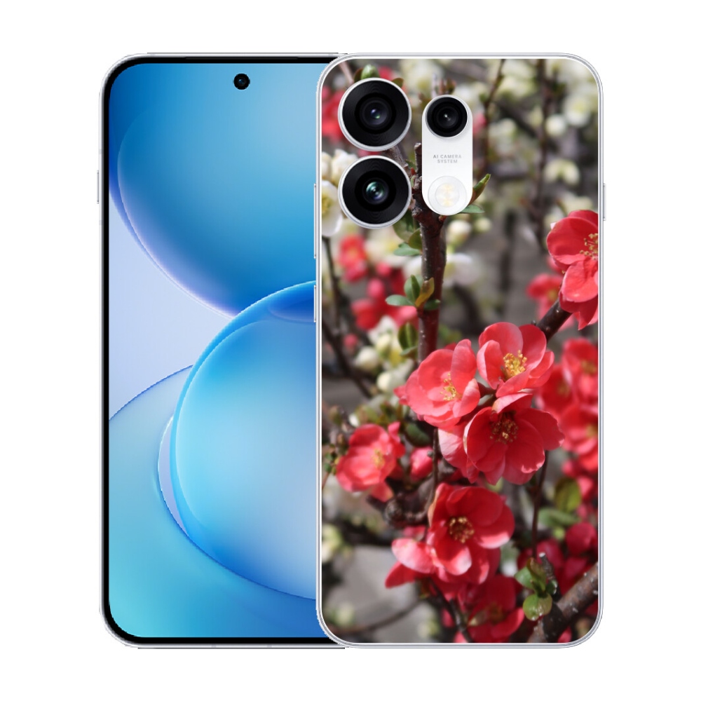 mmCase gél tok az Oppo Reno 16 Pro 5G-hez – piros virágok
