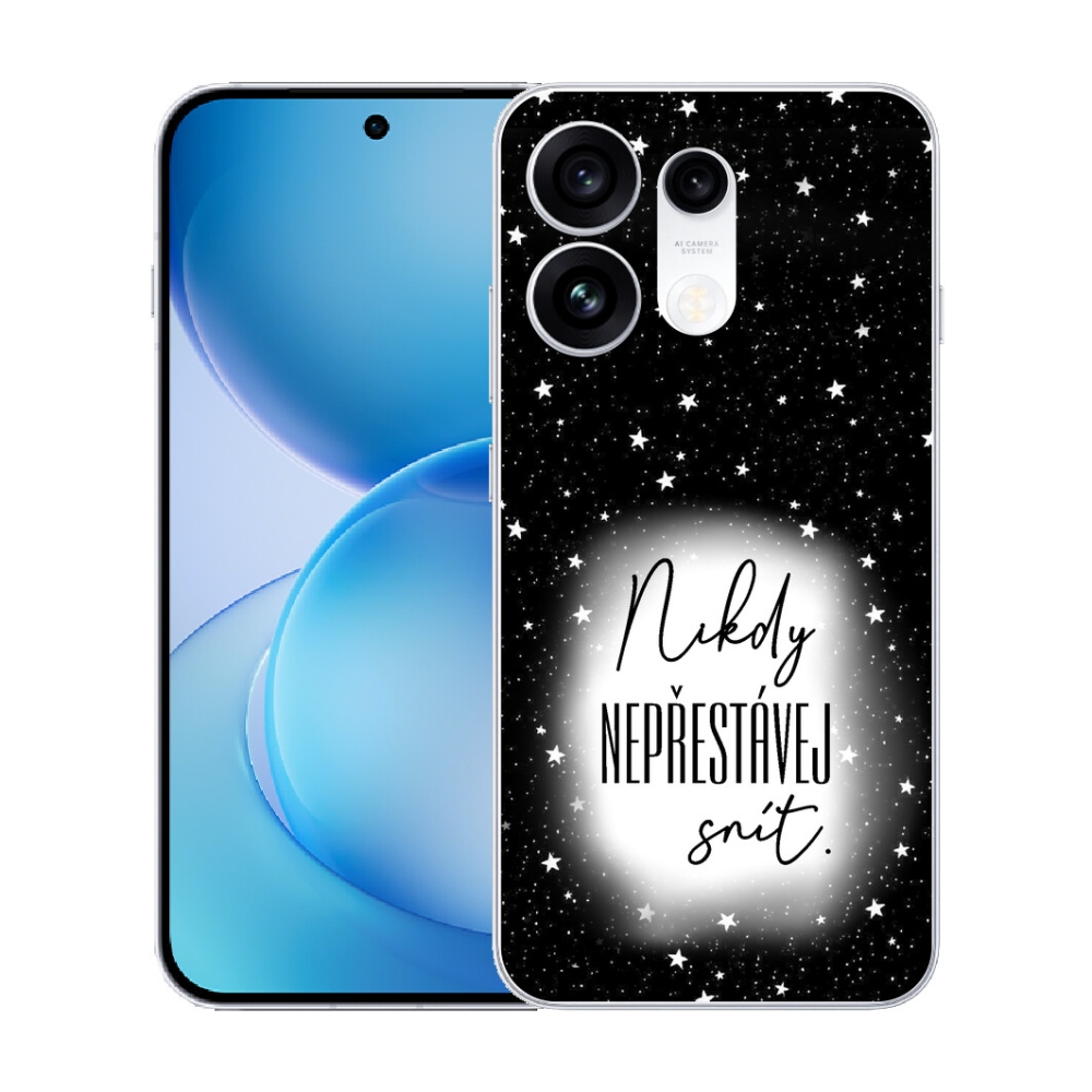 mmCase gél tok az Oppo Reno 16 Pro 5G-hez – idézet 1, fekete-fehér háttérrel