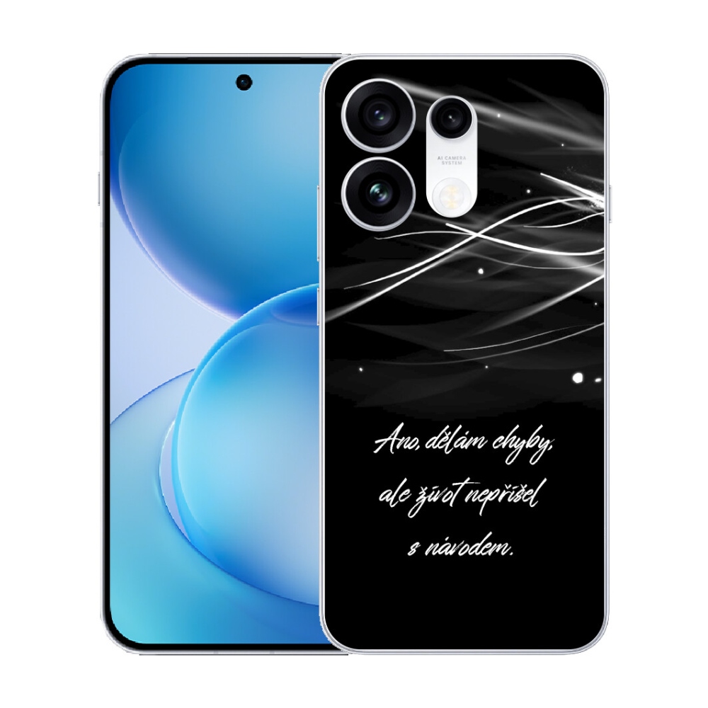 mmCase gél tok az Oppo Reno 16 Pro 5G-hez – idézet fekete háttérrel