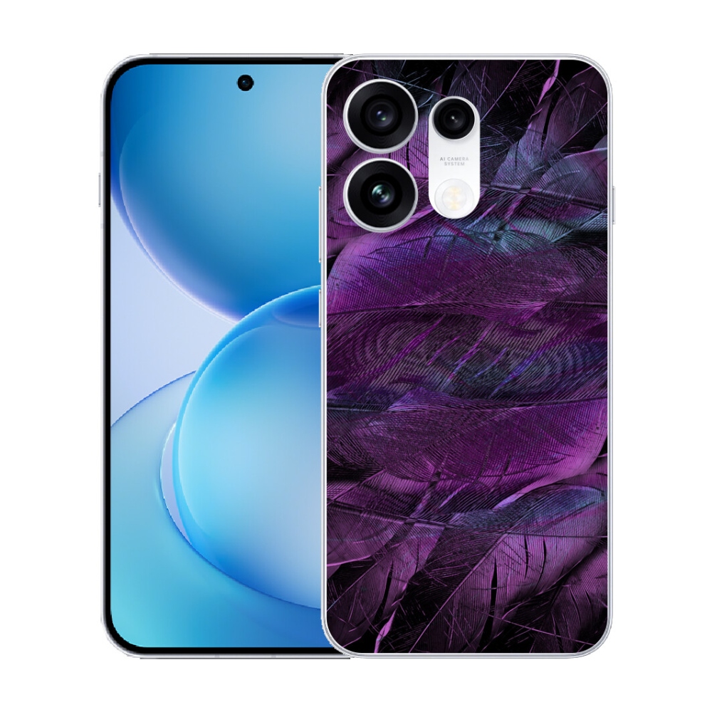 mmCase gél tok az Oppo Reno 16 Pro 5G-hez – lila tollak
