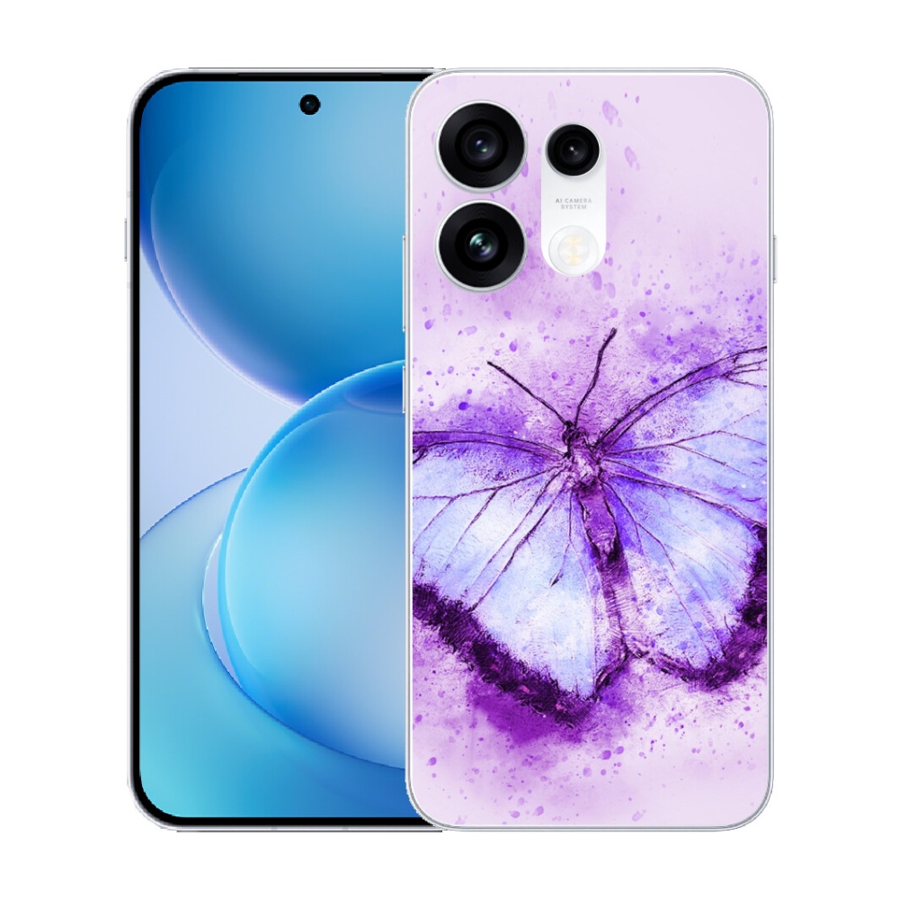 mmCase gél tok az Oppo Reno 16 Pro 5G-hez – lila pillangó