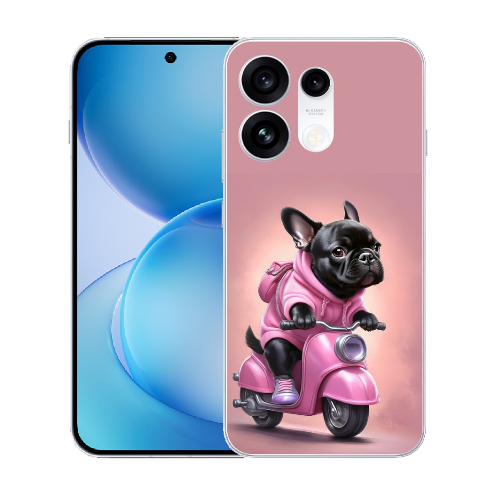 mmCase gél tok az Oppo Reno 16 Pro 5G-hez – francia buldog robogón