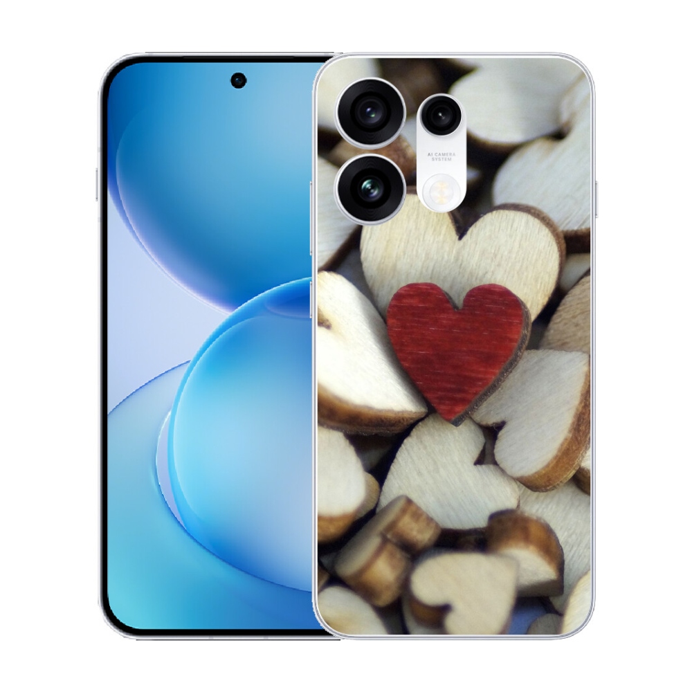 mmCase gél tok az Oppo Reno 16 Pro 5G-hez – gravírozott piros szív 