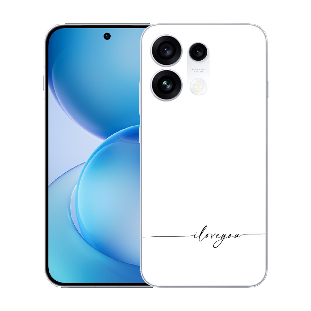mmCase gél tok az Oppo Reno 16 Pro 5G-hez – „I love you” fehér háttérrel