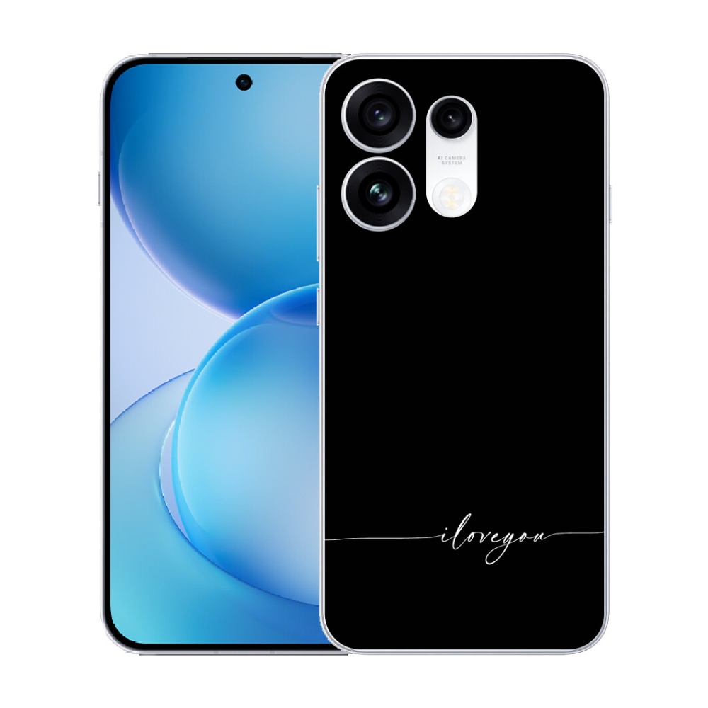 mmCase gél tok az Oppo Reno 16 Pro 5G-hez – „I love you” fekete háttérrel