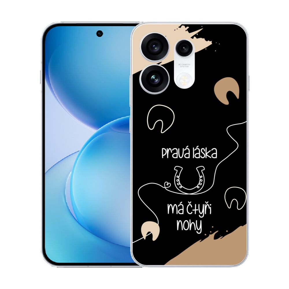 mmCase gél tok az Oppo Reno 16 Pro 5G-hez – ló motívum, fekete háttér