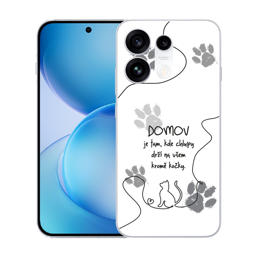 mmCase gél tok az Oppo Reno 16 Pro 5G-hez – macskás motívum, fehér háttér